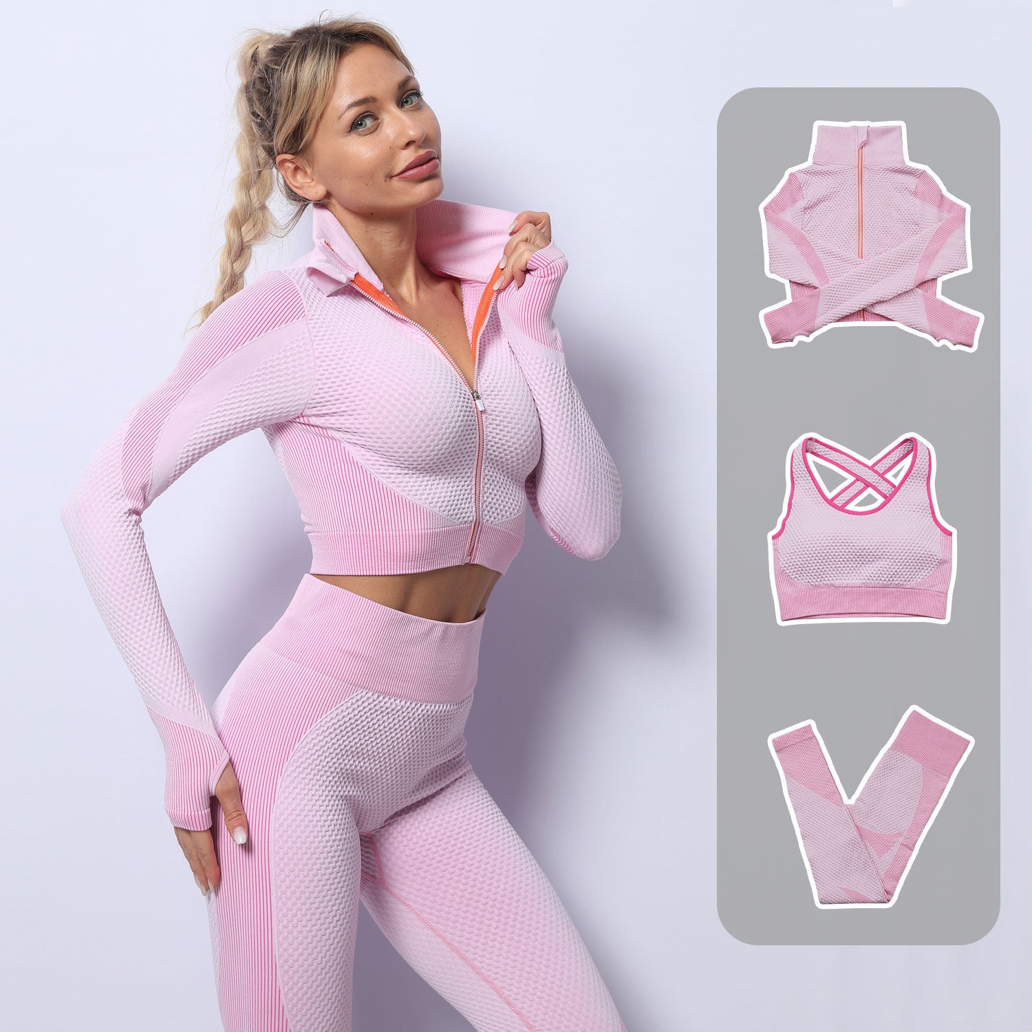 Three-piece Stretch Fitness Yoga Suit