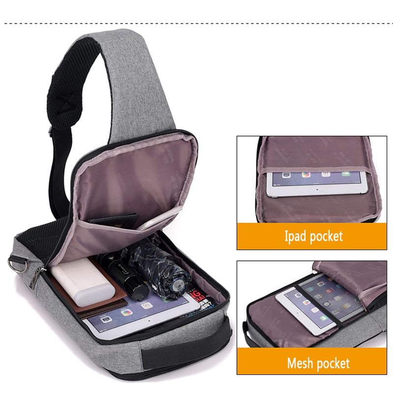 Anti-theft USB Charging Chest Bag