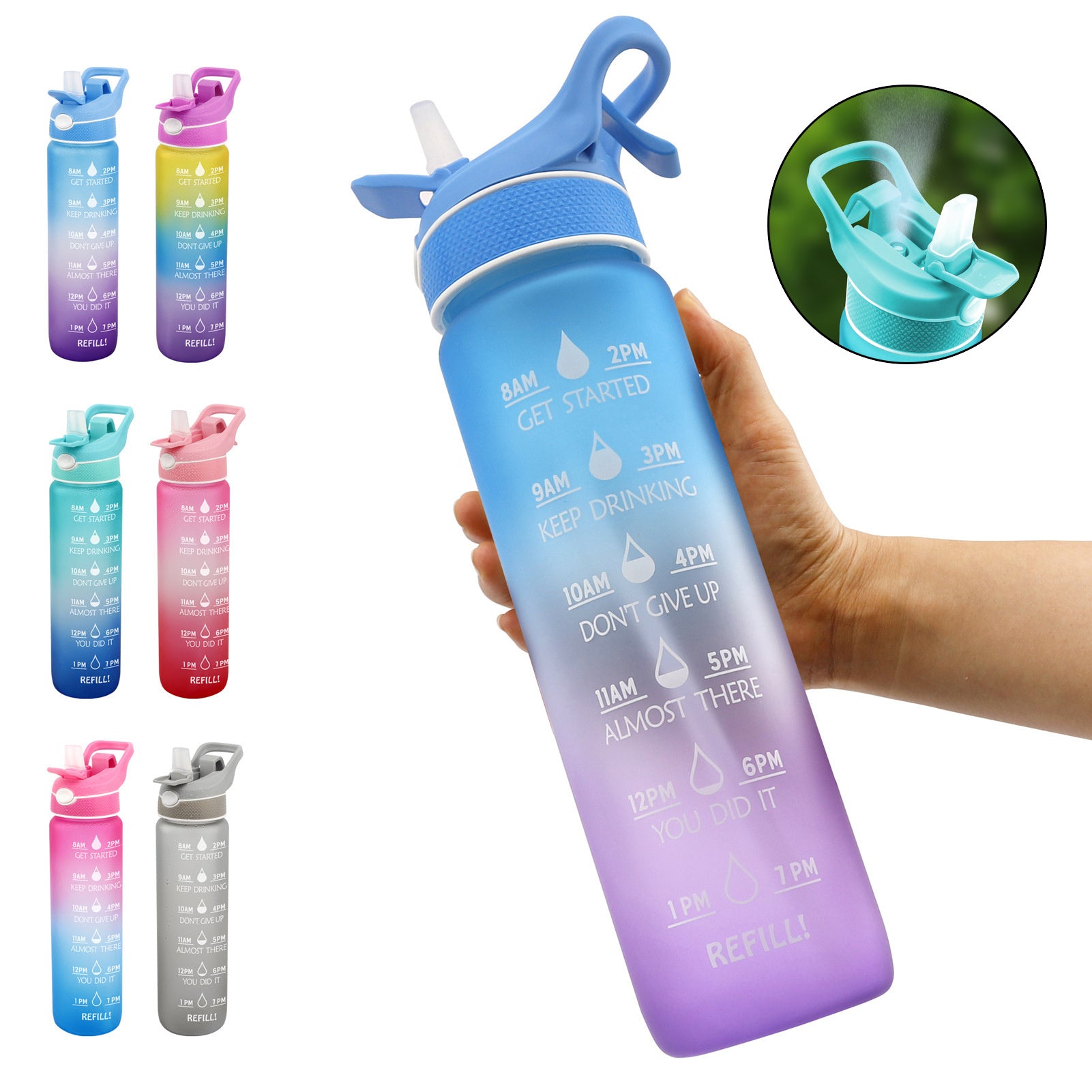 Sports Water Bottle with Straw
