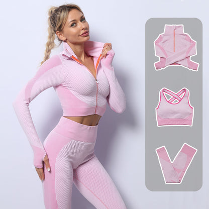 Three-piece Stretch Fitness Yoga Suit
