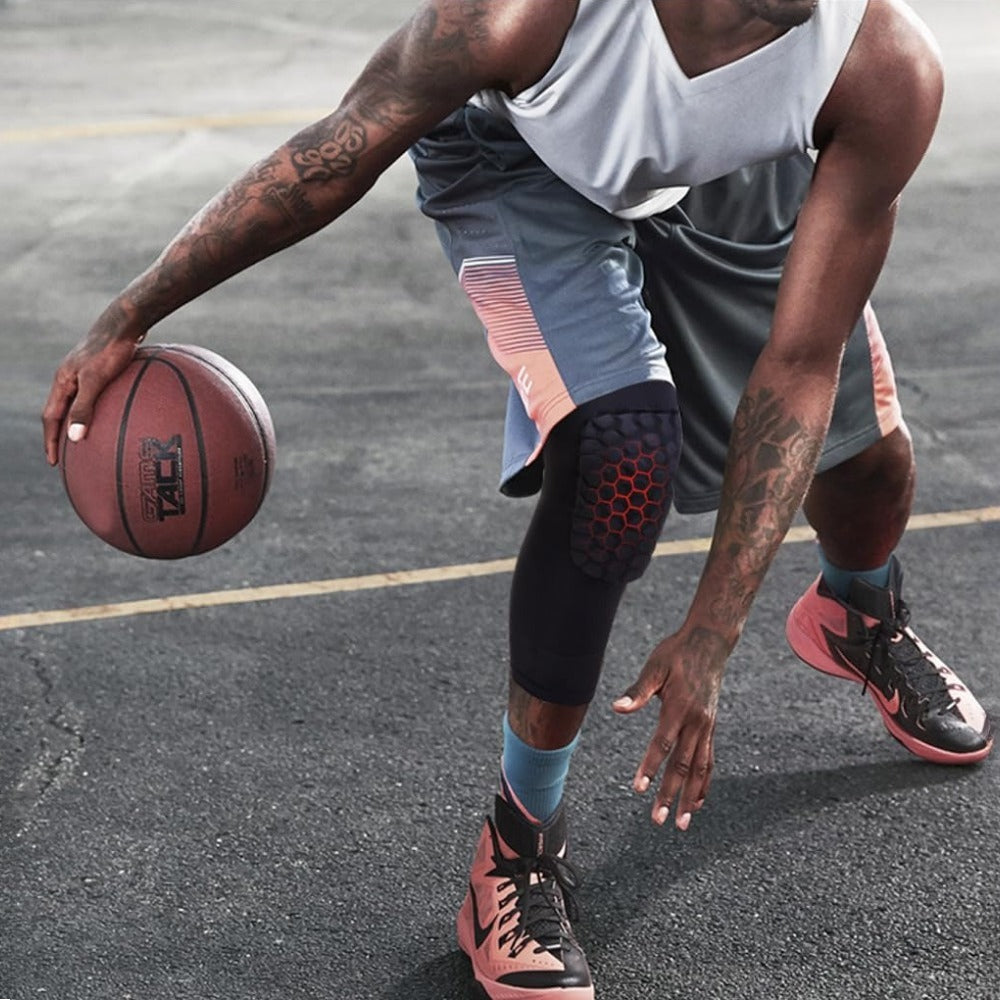 2 PC Compression Knee Pads Long Leg Sleeves Brace Knee Support Protection For Basketball, Football, Volleyball, Running, Cycling