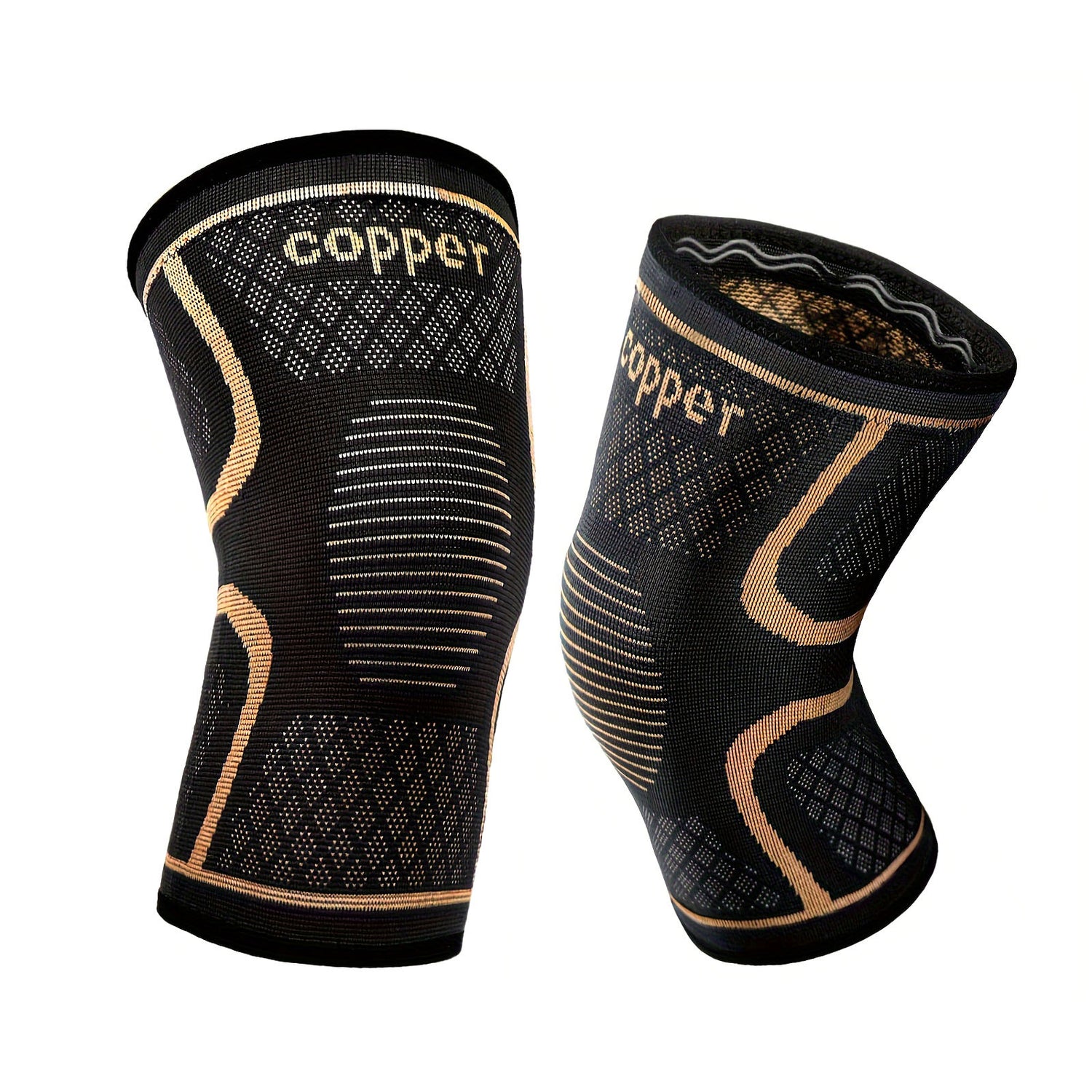 1 Pair Copper Knee Pads Ultimate Shock-Absorbing Gear For Men &amp; Women Superior Knee Support For Sports Yoga Fitness Basketball