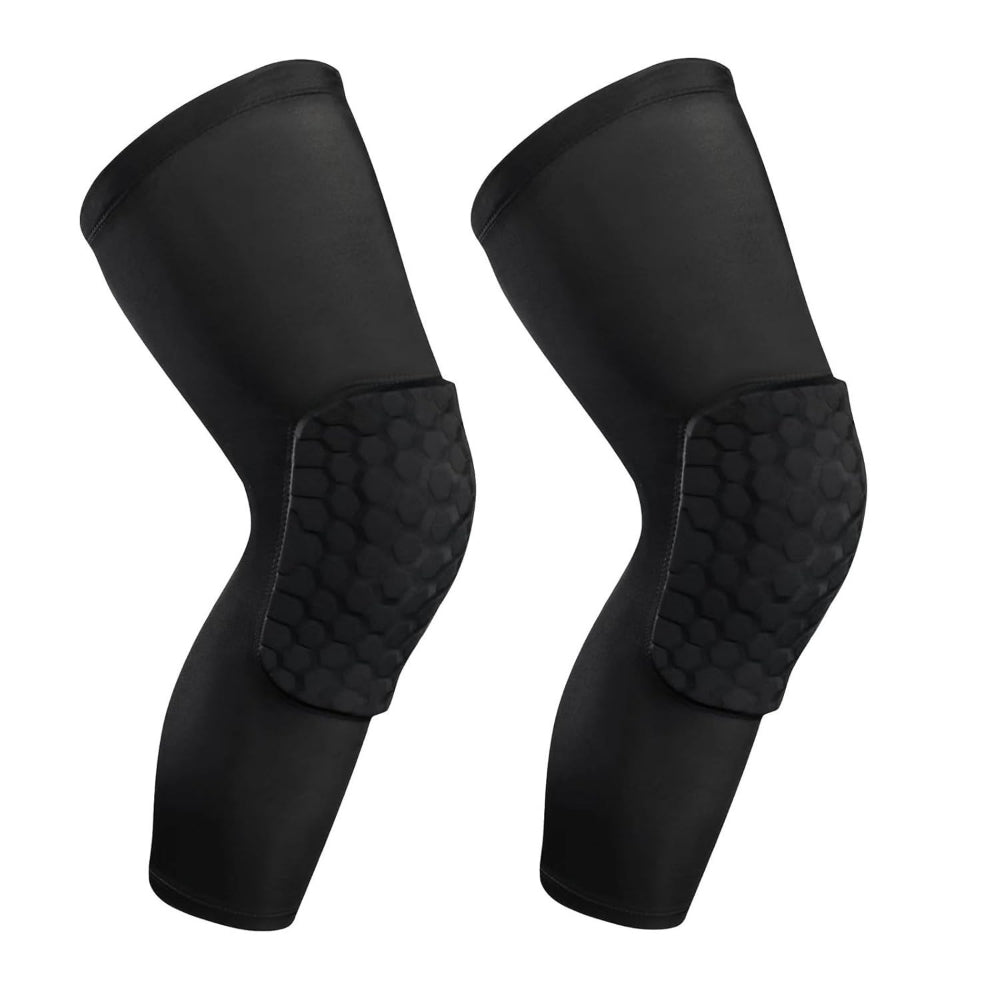 2 PC Compression Knee Pads Long Leg Sleeves Brace Knee Support Protection For Basketball, Football, Volleyball, Running, Cycling