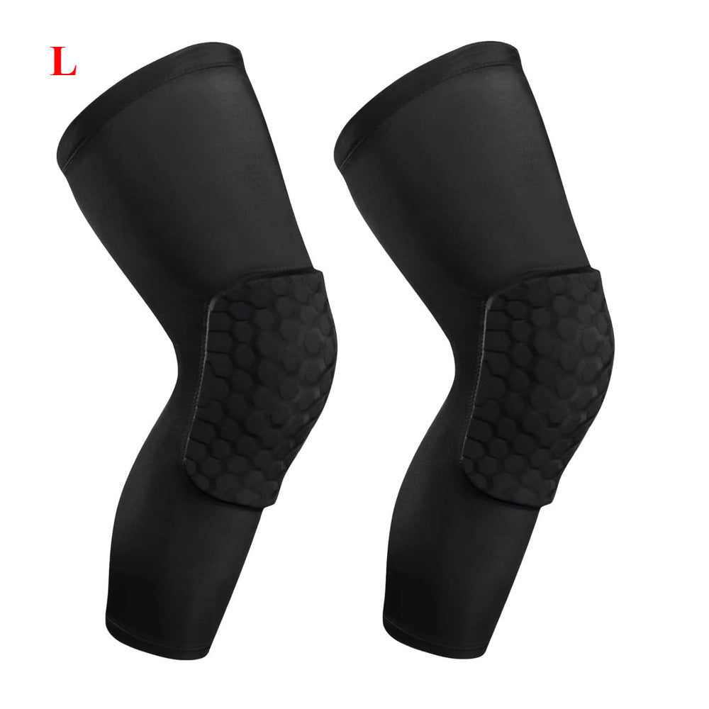 2 PC Compression Knee Pads Long Leg Sleeves Brace Knee Support Protection For Basketball, Football, Volleyball, Running, Cycling