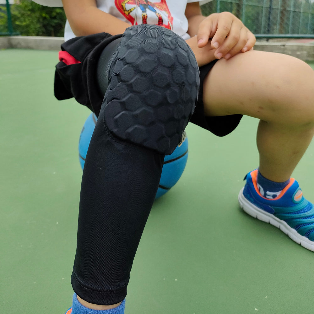 2 PC Compression Knee Pads Long Leg Sleeves Brace Knee Support Protection For Basketball, Football, Volleyball, Running, Cycling