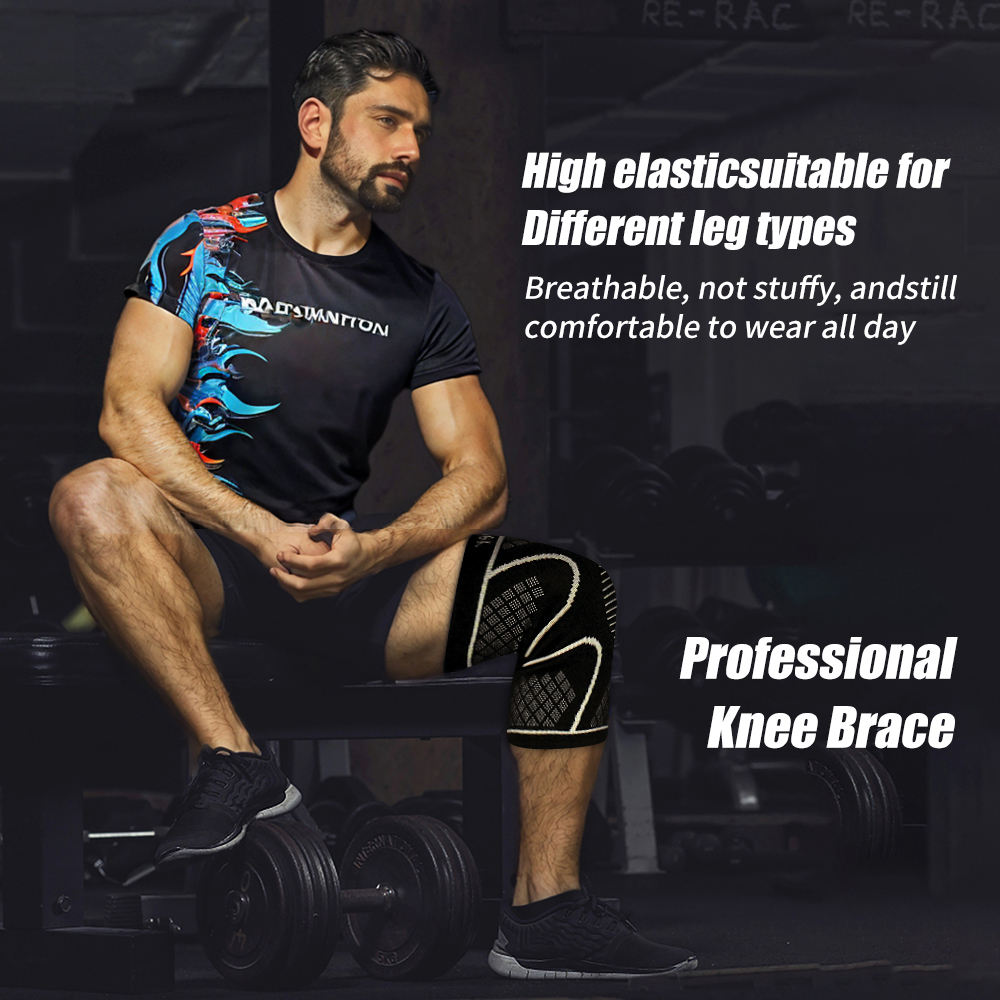 1 Pair Copper Knee Pads Ultimate Shock-Absorbing Gear For Men &amp; Women Superior Knee Support For Sports Yoga Fitness Basketball